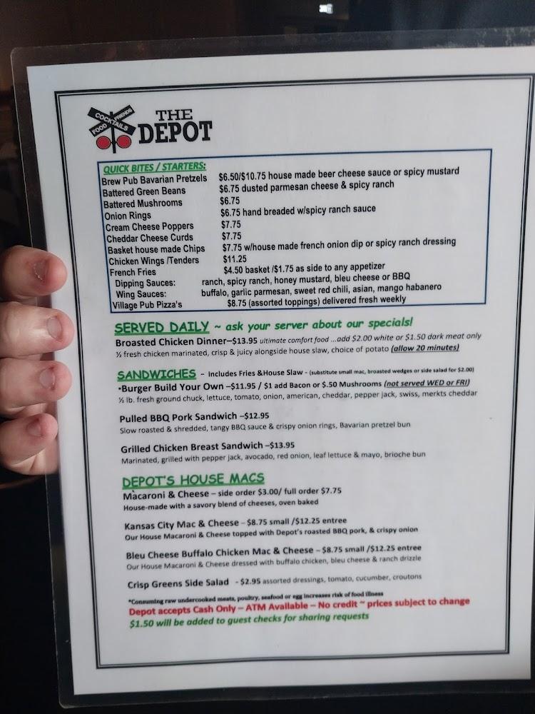 The Depot Restaurant & Tavern Menu image 1