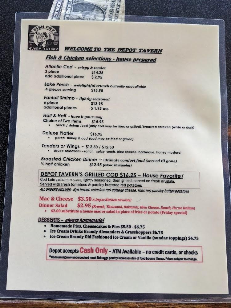 The Depot Restaurant & Tavern Menu image 2